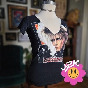 Vintage Y2K Local‎ Celebrity Labyrinth David Bowie Goblin King Graphic Tee